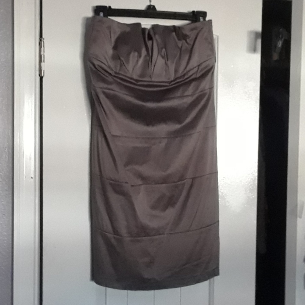 Strapless Satin Mini Dress